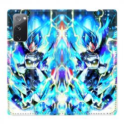 Housse Cuir Portefeuille Pour Samsung Galaxy S20 FE / S20FE Manga Dragon Ball Vegeta Bleu