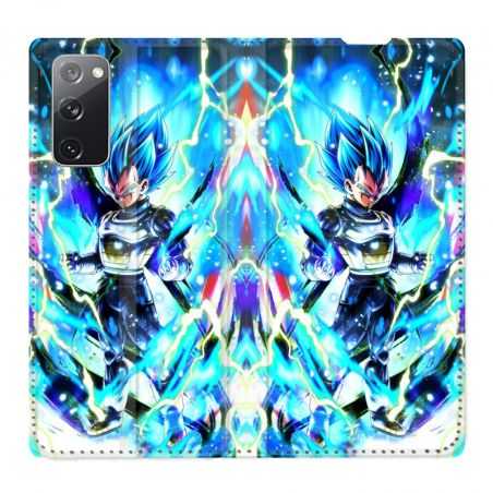 Housse Cuir Portefeuille Pour Samsung Galaxy S20 FE / S20FE Manga Dragon Ball Vegeta Bleu