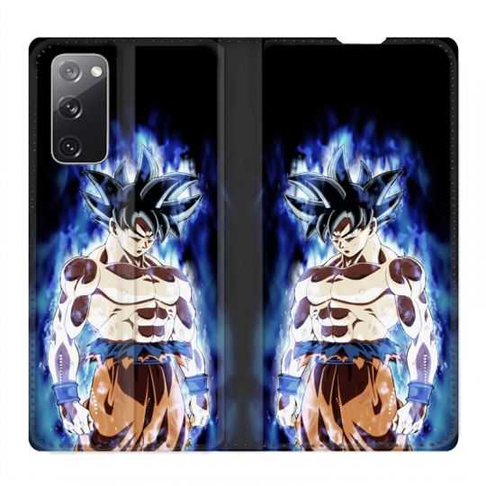 Housse Cuir Portefeuille Pour Samsung Galaxy S20 FE / S20FE Manga Dragon Ball Sangoku Noir