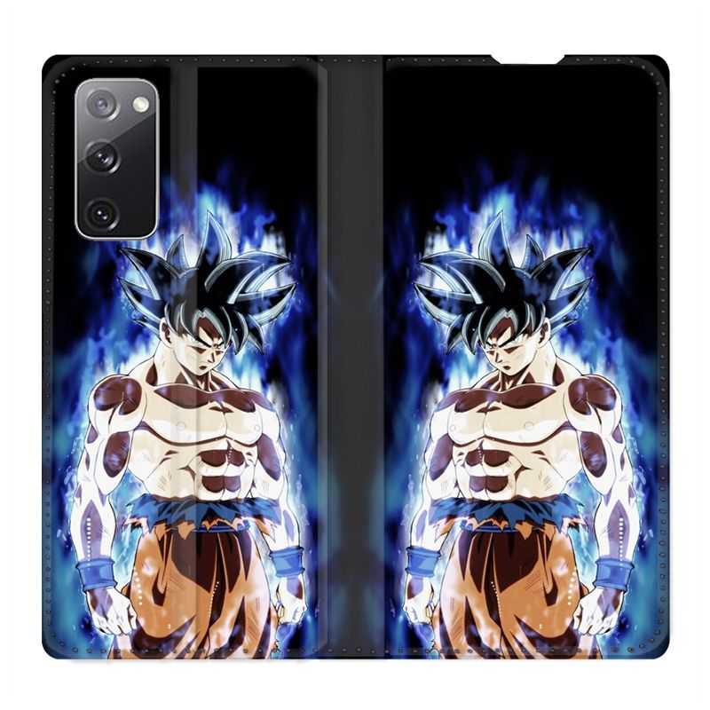 Housse Cuir Portefeuille Pour Samsung Galaxy S20 FE / S20FE Manga Dragon Ball Sangoku Noir