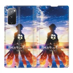 Housse Cuir Portefeuille Pour Samsung Galaxy S20 FE / S20FE Manga Attaque Titans Soleil