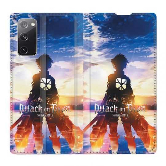Housse Cuir Portefeuille Pour Samsung Galaxy S20 FE / S20FE Manga Attaque Titans Soleil