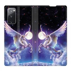 Housse Cuir Portefeuille Pour Samsung Galaxy S20 FE / S20FE Licorne Céleste
