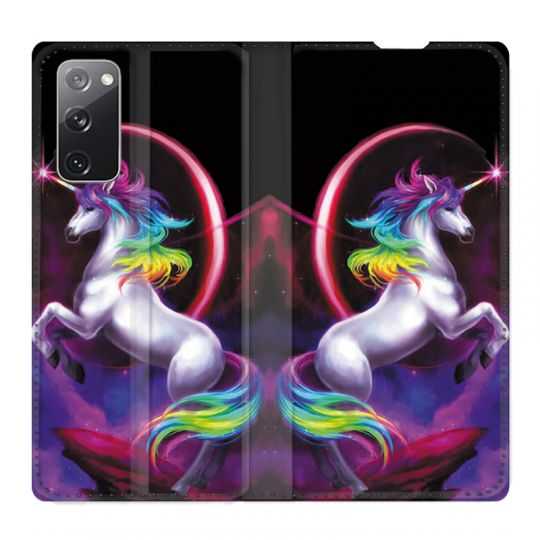 Housse Cuir Portefeuille Pour Samsung Galaxy S20 FE / S20FE Licorne Arc en ciel