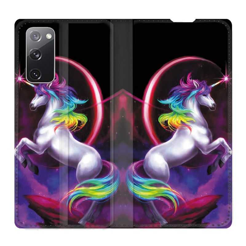 Housse Cuir Portefeuille Pour Samsung Galaxy S20 FE / S20FE Licorne Arc en ciel