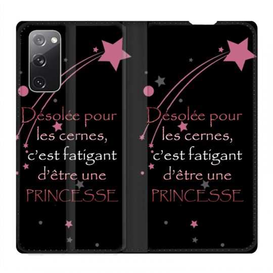 Housse Cuir Portefeuille Pour Samsung Galaxy S20 FE / S20FE Humour Princesse