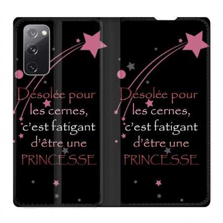 Housse Cuir Portefeuille Pour Samsung Galaxy S20 FE / S20FE Humour Princesse
