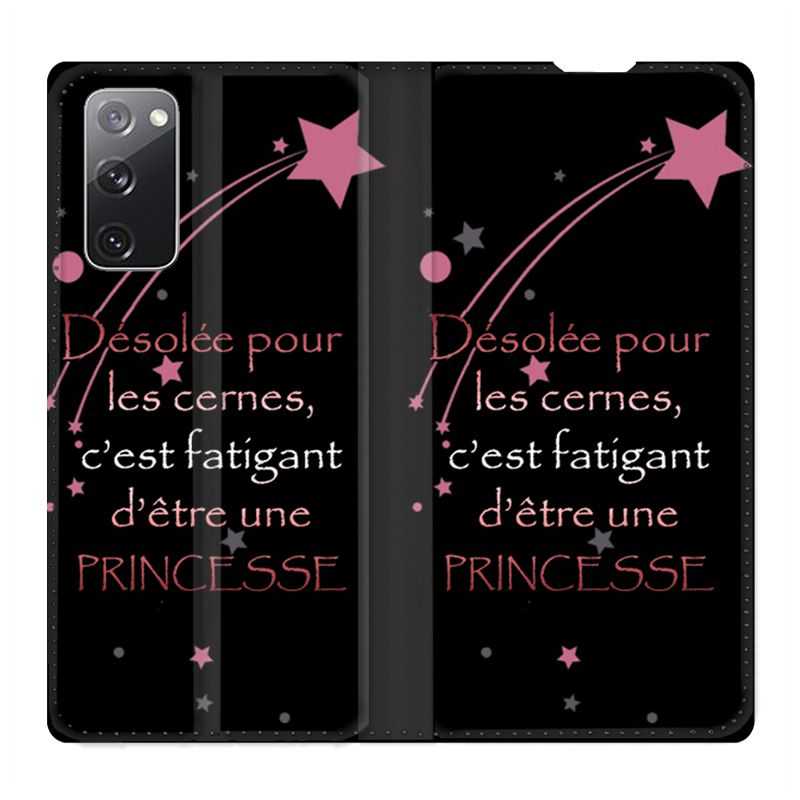 Housse Cuir Portefeuille Pour Samsung Galaxy S20 FE / S20FE Humour Princesse