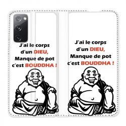 Housse Cuir Portefeuille Pour Samsung Galaxy S20 FE / S20FE Humour Bouddha