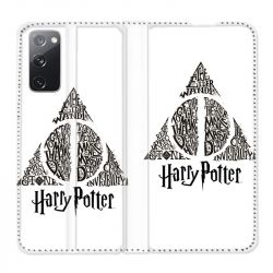 Housse Cuir Portefeuille Pour Samsung Galaxy S20 FE / S20FE WB License Harry Potter Triangle Blanc