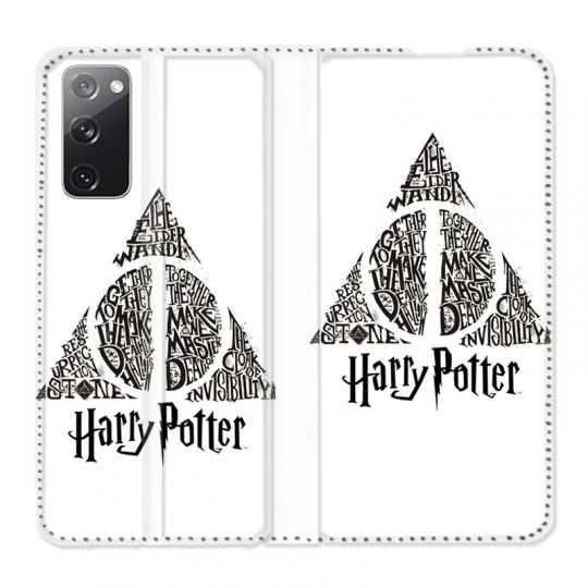 Housse Cuir Portefeuille Pour Samsung Galaxy S20 FE / S20FE WB License Harry Potter Triangle Blanc
