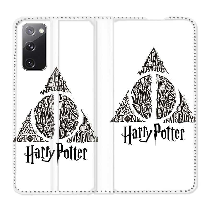 Housse Cuir Portefeuille Pour Samsung Galaxy S20 FE / S20FE WB License Harry Potter Triangle Blanc