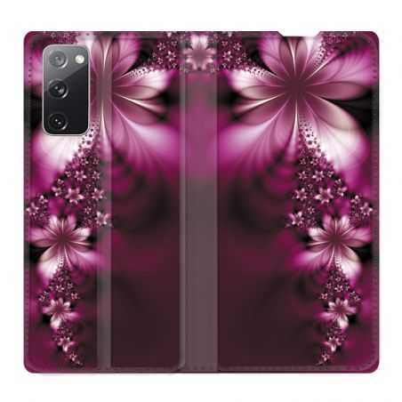 Housse Cuir Portefeuille Pour Samsung Galaxy S20 FE / S20FE Fleur Violette Montante
