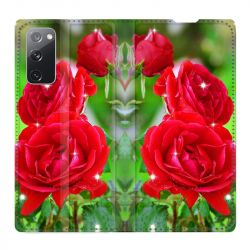 Housse Cuir Portefeuille Pour Samsung Galaxy S20 FE / S20FE Fleur Rose Rouge