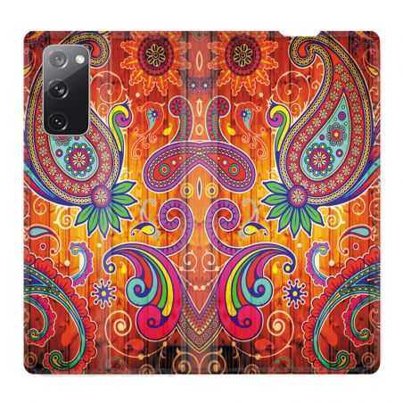 Housse Cuir Portefeuille Pour Samsung Galaxy S20 FE / S20FE Fleur Psychedelic