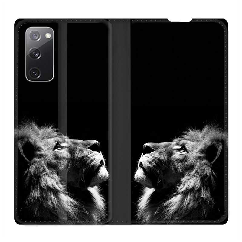 Housse Cuir Portefeuille Pour Samsung Galaxy S20 FE / S20FE Roi Lion