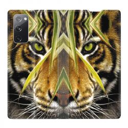 Housse Cuir Portefeuille Pour Samsung Galaxy S20 FE / S20FE Oeil Tigre