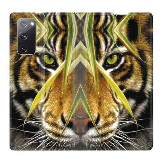 Housse Cuir Portefeuille Pour Samsung Galaxy S20 FE / S20FE Oeil Tigre