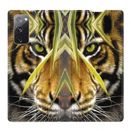 Housse Cuir Portefeuille Pour Samsung Galaxy S20 FE / S20FE Oeil Tigre
