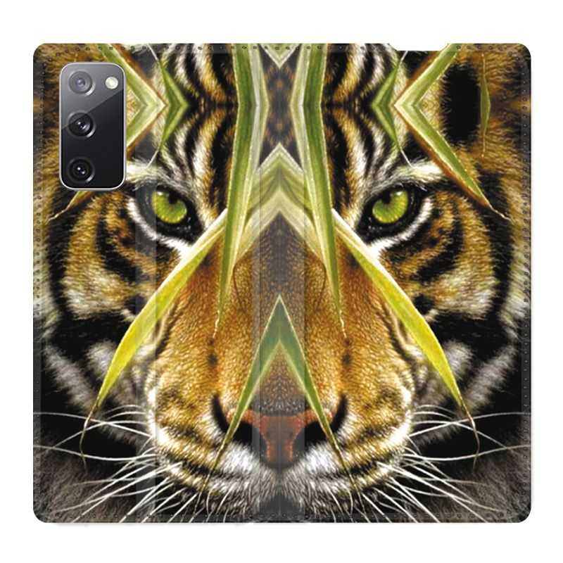 Housse Cuir Portefeuille Pour Samsung Galaxy S20 FE / S20FE Oeil Tigre