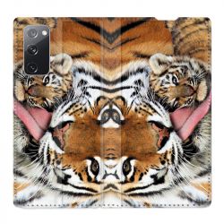 Housse Cuir Portefeuille Pour Samsung Galaxy S20 FE / S20FE Bebe Tigre