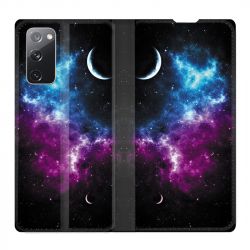 Housse Cuir Portefeuille Pour Samsung Galaxy S20 FE / S20FE Univers Bleu Violet