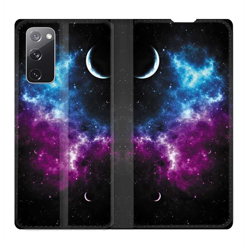 Housse Cuir Portefeuille Pour Samsung Galaxy S20 FE / S20FE Univers Bleu Violet