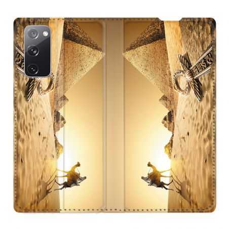 Housse Cuir Portefeuille Pour Samsung Galaxy S20 FE / S20FE Egypte Chameau