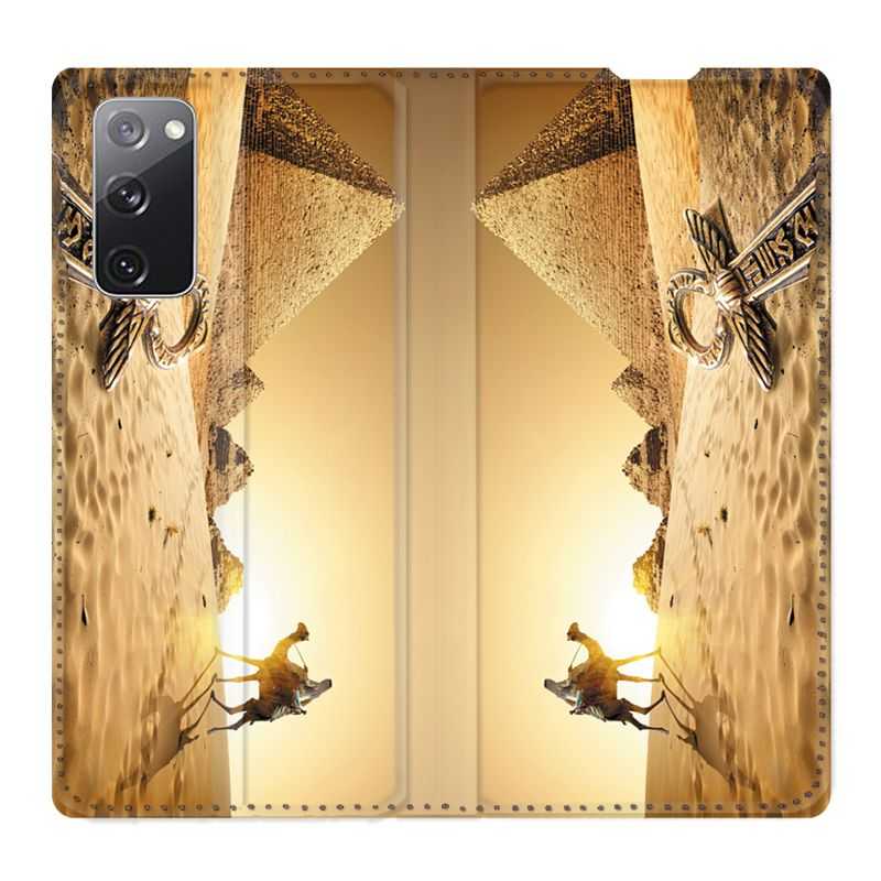 Housse Cuir Portefeuille Pour Samsung Galaxy S20 FE / S20FE Egypte Chameau