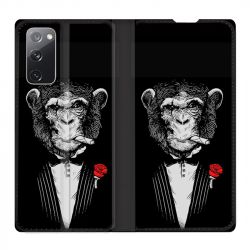 Housse Cuir Portefeuille Pour Samsung Galaxy S20 FE / S20FE Decale Singe Mafia