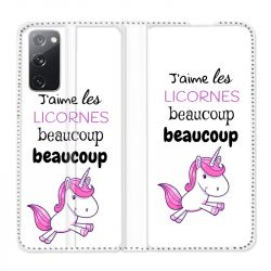 Housse Cuir Portefeuille Pour Samsung Galaxy S20 FE / S20FE Decale Licornes