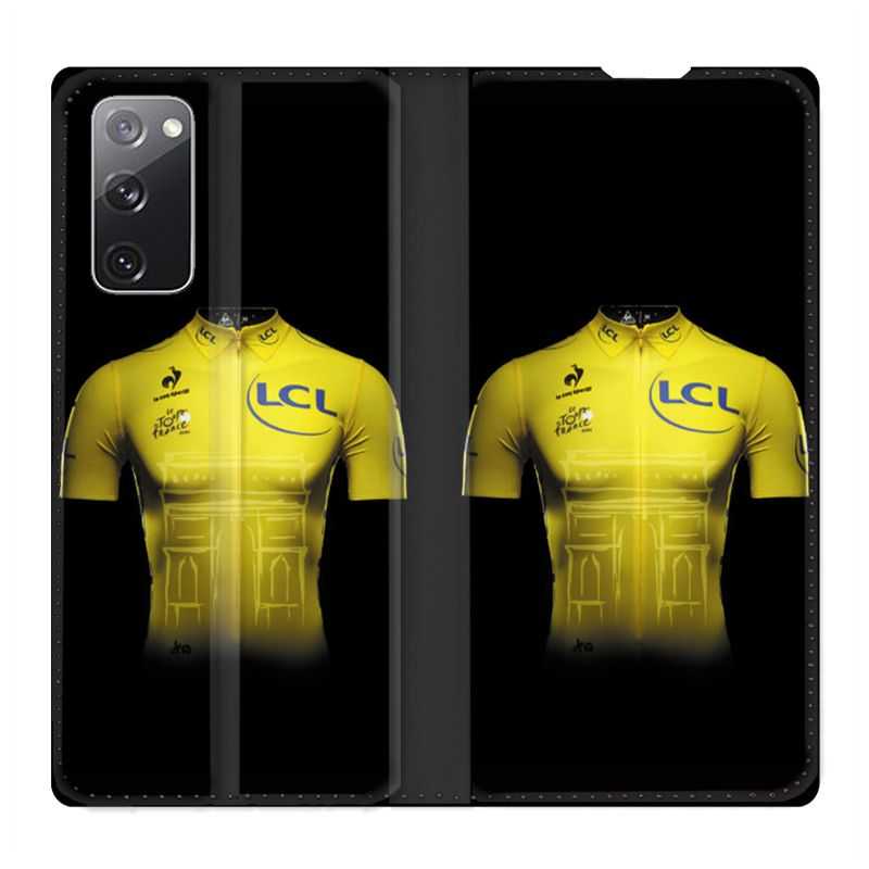 Housse Cuir Portefeuille Pour Samsung Galaxy S20 FE / S20FE Cyclisme Maillot Jaune