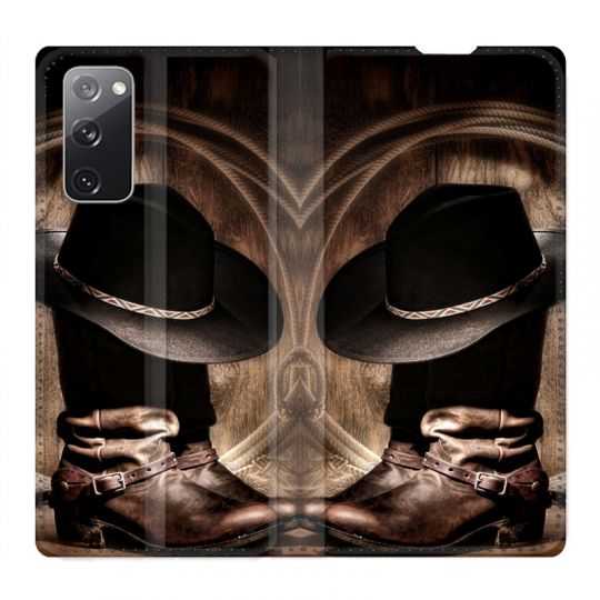 Housse Cuir Portefeuille Pour Samsung Galaxy S20 FE / S20FE Cow Boy Chapeau