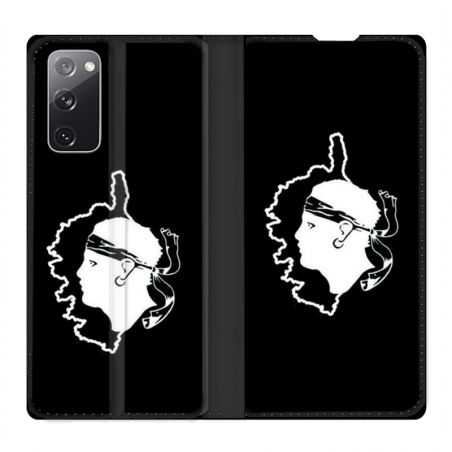 Housse Cuir Portefeuille Pour Samsung Galaxy S20 FE / S20FE Corse Noir