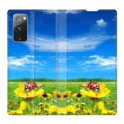 Housse Cuir Portefeuille Pour Samsung Galaxy S20 FE / S20FE Coccinelle