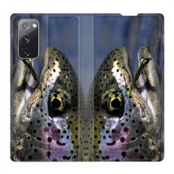 Housse Cuir Portefeuille Pour Samsung Galaxy S20 FE / S20FE Peche Truite