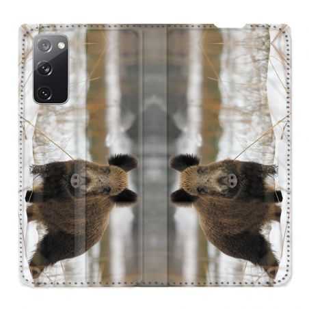 Housse Cuir Portefeuille Pour Samsung Galaxy S20 FE / S20FE Chasse Sanglier Neige