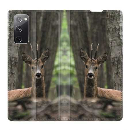 Housse Cuir Portefeuille Pour Samsung Galaxy S20 FE / S20FE Chasse Chevreuil Bois