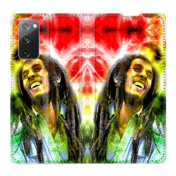 Housse Cuir Portefeuille Pour Samsung Galaxy S20 FE / S20FE Bob Marley Color