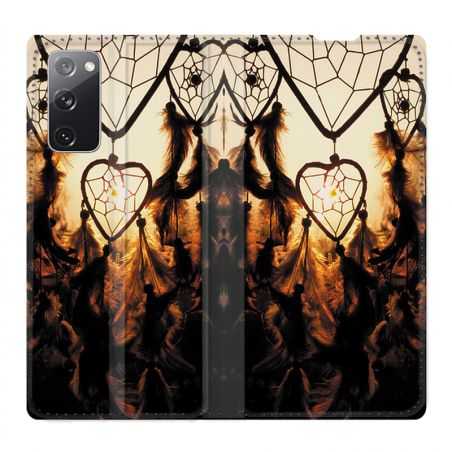 Housse Cuir Portefeuille Pour Samsung Galaxy S20 FE / S20FE Attrape Reve Noir