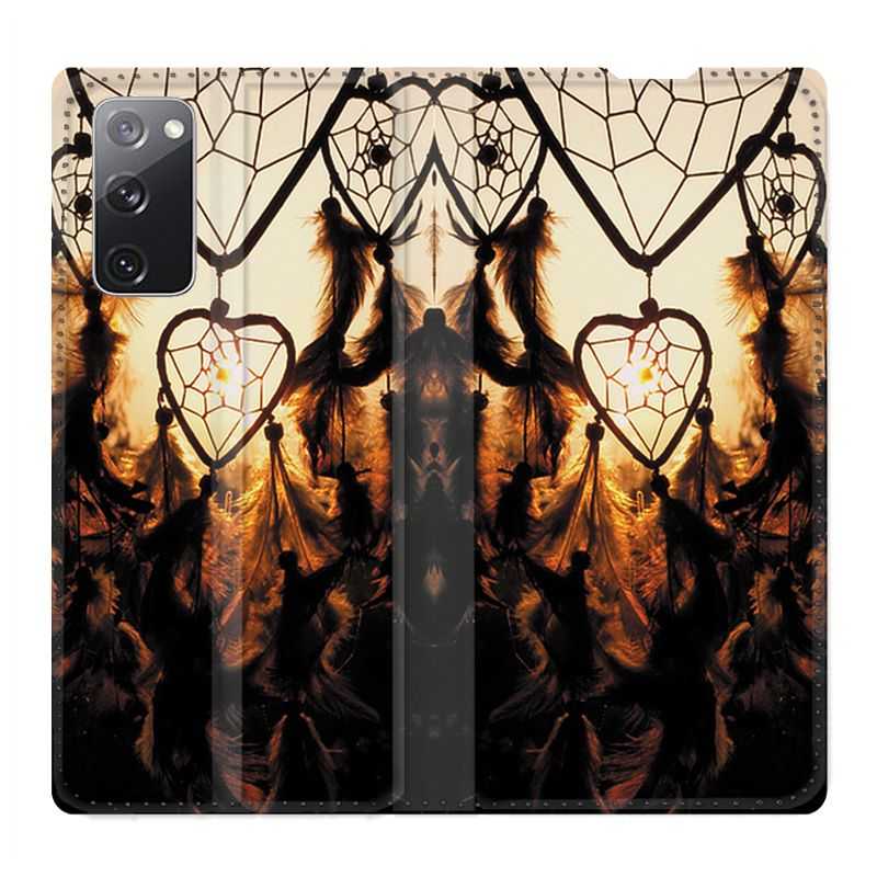 Housse Cuir Portefeuille Pour Samsung Galaxy S20 FE / S20FE Attrape Reve Noir