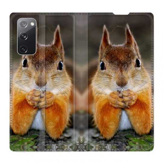 Housse Cuir Portefeuille Pour Samsung Galaxy S20 FE / S20FE Ecureuil Face