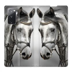 Housse Cuir Portefeuille Pour Samsung Galaxy S20 FE / S20FE Cheval Blanc