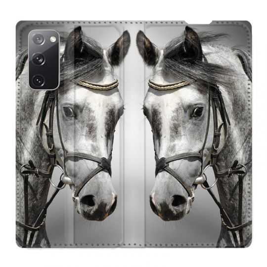 Housse Cuir Portefeuille Pour Samsung Galaxy S20 FE / S20FE Cheval Blanc
