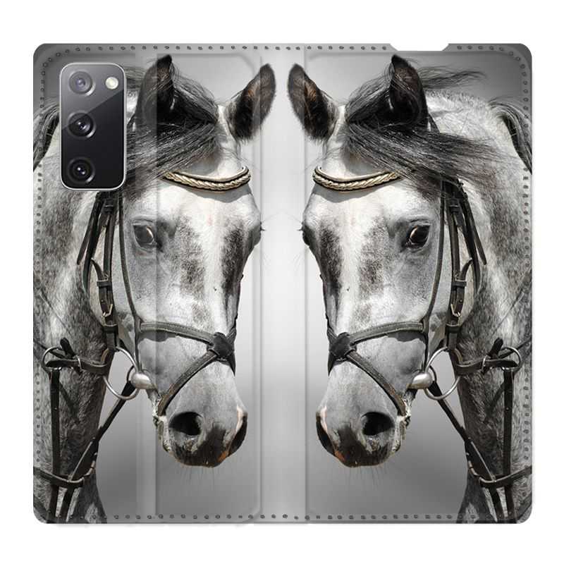 Housse Cuir Portefeuille Pour Samsung Galaxy S20 FE / S20FE Cheval Blanc
