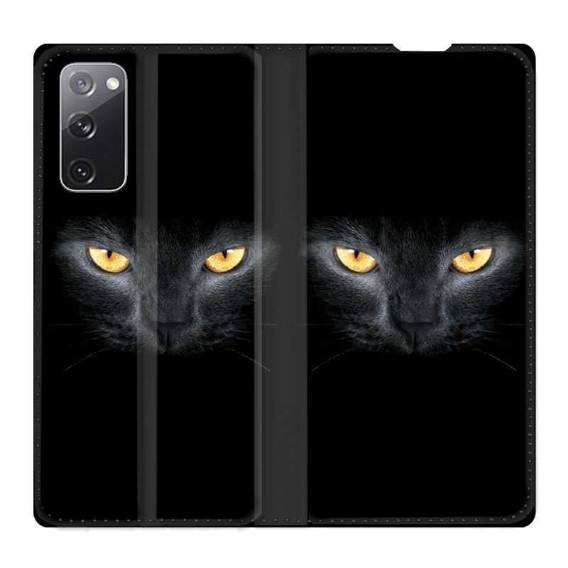 Housse Cuir Portefeuille Pour Samsung Galaxy S20 FE / S20FE Chat Noir