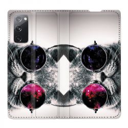 Housse Cuir Portefeuille Pour Samsung Galaxy S20 FE / S20FE Chat Fashion