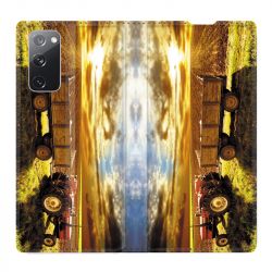 Housse Cuir Portefeuille Pour Samsung Galaxy S20 FE / S20FE Agriculture Tracteur Color