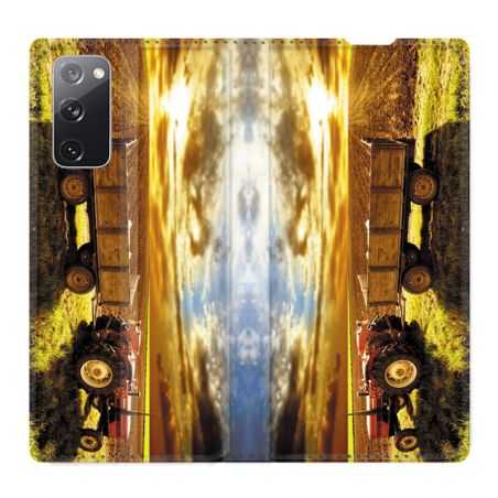 Housse Cuir Portefeuille Pour Samsung Galaxy S20 FE / S20FE Agriculture Tracteur Color