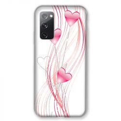 Coque Pour Samsung Galaxy S20 FE / S20FE Coeur Rose Montant sur Blanc